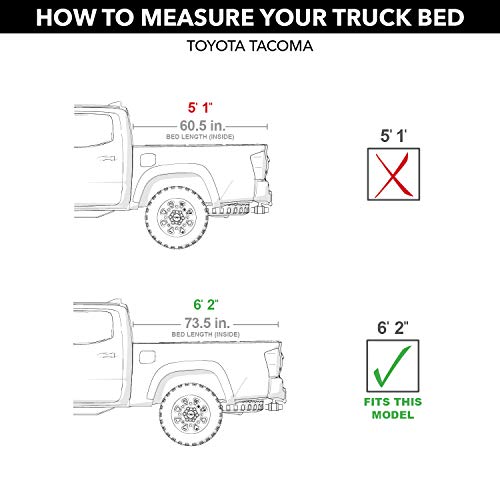 Roll N Lock M-Series Retractable Truck Bed Tonneau Cover | LG531M | Fits 2016 - 2023 Toyota Tacoma (w/o OE track system or Trail Edition) 6' 2" Bed (73.7")