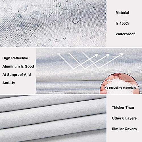 Kayme 6 Layers Car Cover Waterproof All Weather for Automobiles, Outdoor Full Cover Rain Sun UV Protection with Zipper Cotton, Universal Fit for Sedan (Up to 177 inch)