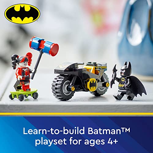 LEGO DC Batman Versus Harley Quinn 76220 Building Toy Set; a Super Hero on a Motorcycle and a Super Villain on a Skateboard; Includes a Batarang; Gift for Kids, Boys and Girls, Ages 4+ (42 Pieces)