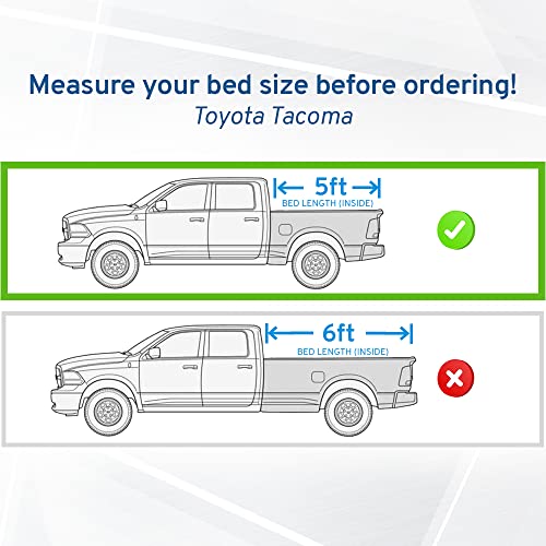 Syneticusa Retractable Hard Tonneau Cover Fits 2016-2022 Toyota Tacoma 5' (60") Truck Bed Matte Black Aluminum Low Profile Waterproof