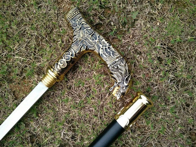 Martial Arts Cane Sword with Animal Shape head 90cm long Good for Self Defense