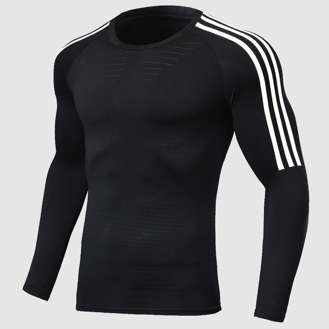 3pcs / set Men's Gym Workout Sports Suit Fitness Compression Clothes Running Jogging Sport Wear Exercise Workout Tights