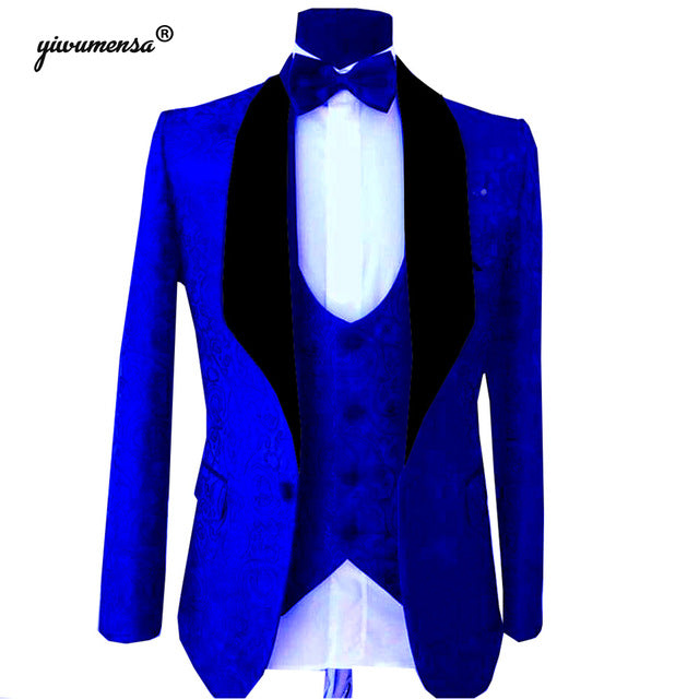 Olive Green Mens Suits For Groom Tuxedos Notched Lapel Slim Fit Blazer 3 Pieces (Jacket Pants Vest) Wedding Suit