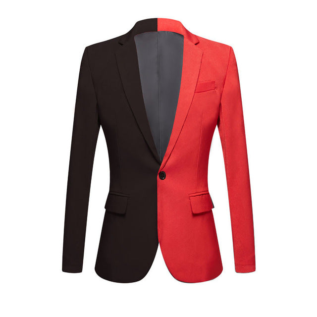 PYJTRL New Fashion White Black Red Casual Coat Men Blazers Stage Singers Costume Blazer Slim Fit Party Prom Suit Jacket
