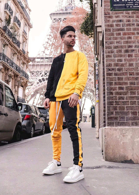 2 pieces Set Long Sleeve Stand Collar Sweatshirt Sports Set Gyms Clothes Men Sport Suit Training Men Sports Wear Hoodies+Pants