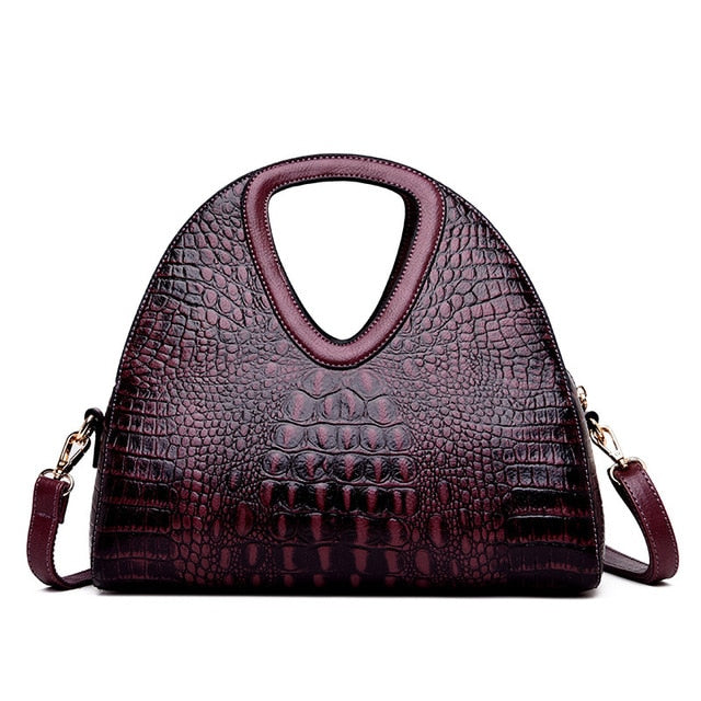 New Alligator Women Handbag Brand Luxury Leather Half Moon Women Shoulder Bags Designer Ladies Hand Bags Sac A Main Femme