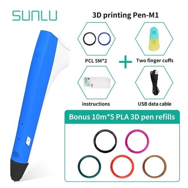 Best Seller 3D Printing Pen SUNLU 3D Pen Support PLA/PCL Filament Low Temperature Children Drawing Pens Best Gift For Kids