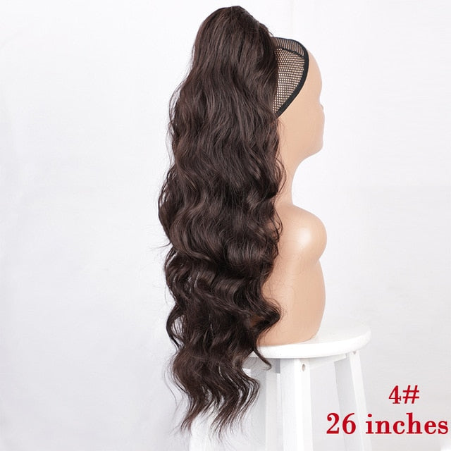 Vigorous Drawstring Ponytail Hair Synthetic Long Afro Kinky Curly Ponytail Extension for Women Black Brown Clip in Ponytail Hair