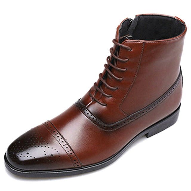 Classic Men Boots Poly Urethane Dress Shoes Outdoor Autumn Lace-UP Ankle Boots