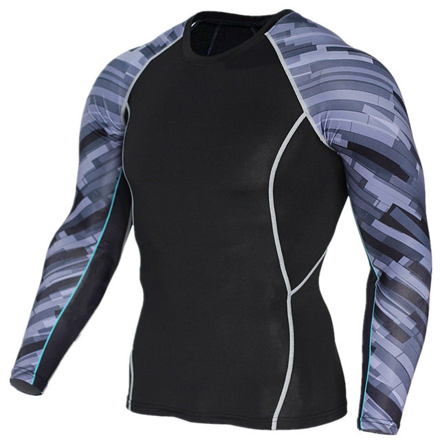 Plus Size 2pcs/set Mens Tracksuit Sport Suit Gym Fitness Compression Clothing Running Jogging Sport Wear Exercise Workout Tights