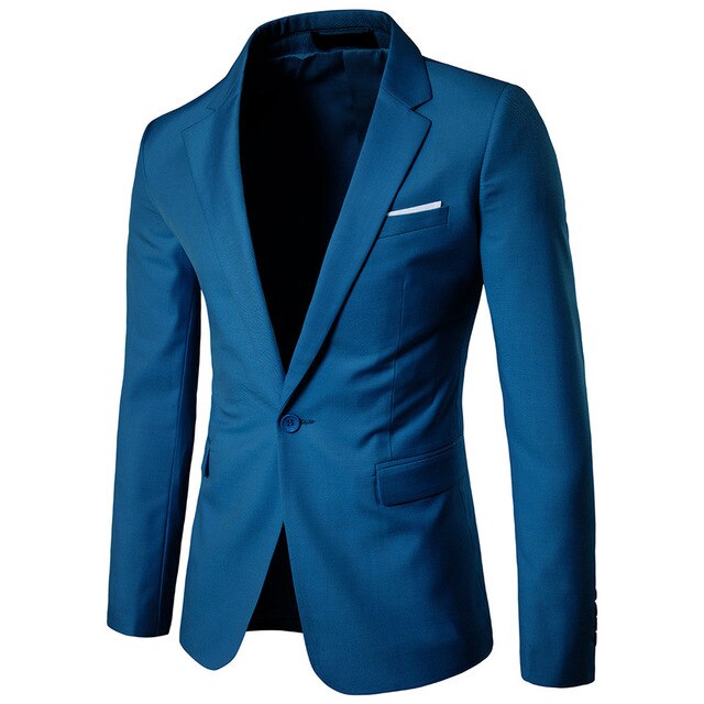Fashion Party Mens slim fit cotton blazer Suit Jacket black blue Gray plus size L-6XL Male blazers Mens coat Wedding dress