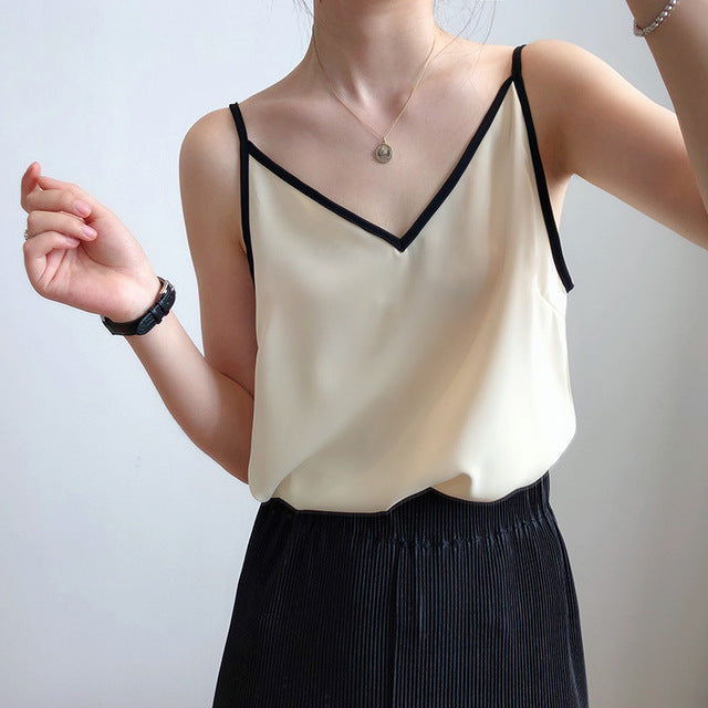 2020 New Boho Women Satin Silk Tank Tops Sexy Spaghetti Strap Top Female Women Summer Camisole Tops Camis