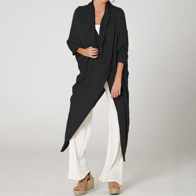 2020 Celmia Plus Size Women Tops and Blouses Vintage Long Shirt Casual Cowl Neck Long Sleeve Loose Asymmetrical Blusas Femininas