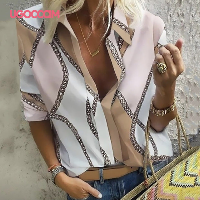 UGOCCAM Women Blouses Long Sleeve Autumn Blouse Women Shirt Office Blusas Elegant Work Shirt Plus Size Fashion Women Top blusa