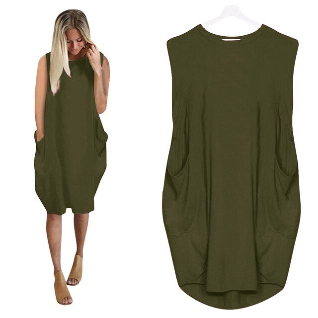Vintage Oversized Summer Dress Plus Size 5XL Sunflower Printing Women's Dress Baggy Pockets Sleeveless Casual Boho Sundress