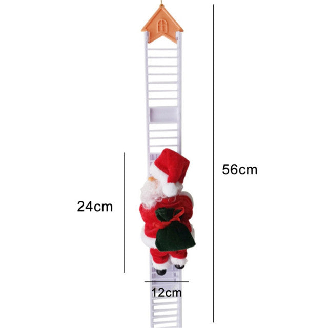 2022 Gift Electric Climbing Ladder Santa Claus Christmas Ornament Decoration For Home Christmas Tree Hanging Decor With Music