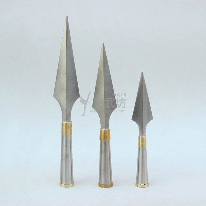 Red-tasselled spear head stainless steel wushu weapon Martial arts performance kung fu 23cm,30cm,35cm