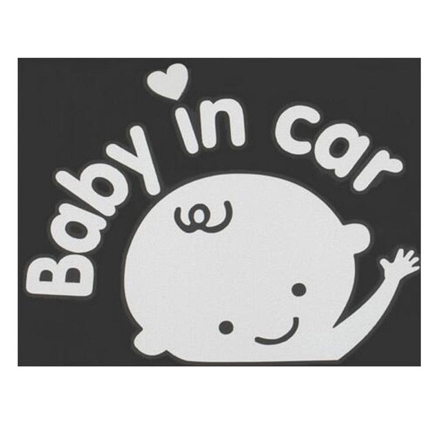 Dewtreetali Car-Styling Cartoon Car Stickers Vinyl Decal Baby on Board "Baby in car" Window Rear Windshield Cute Car Sticker