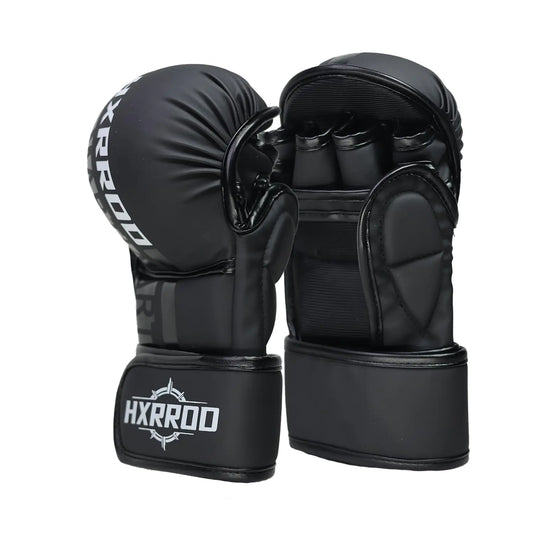 MMA Gloves Sparring Grappling Kick Boxing Gloves Hybrid Open Palm Martial Arts Mitts Light Weight for Martial Arts Sparring Karate Muay Thai Boxing Punching Bag Combat Sports Training Gloves