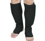 Cloth Shin & Instep Guard for Martial Arts Taekwondo Karate Training Sports (Black S)