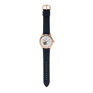 Fossil Men's Townsman Automatic Stainless Steel and Leather Two-Hand Subeye Watch, Color: Rose Gold/Navy (Model: ME3171)