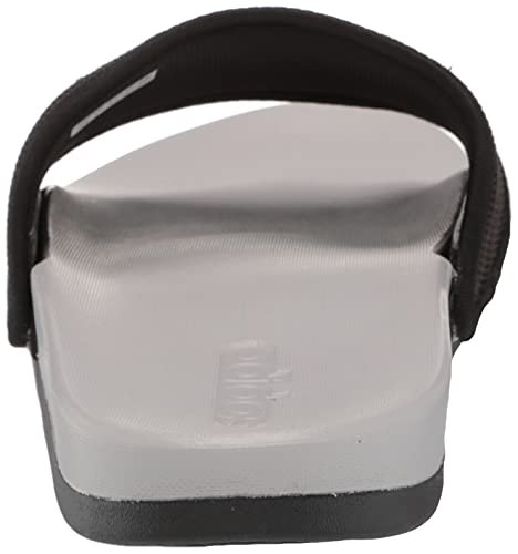 adidas unisex adult Adilette Comfort Slide Sandal, Black/White/Grey, 12 US