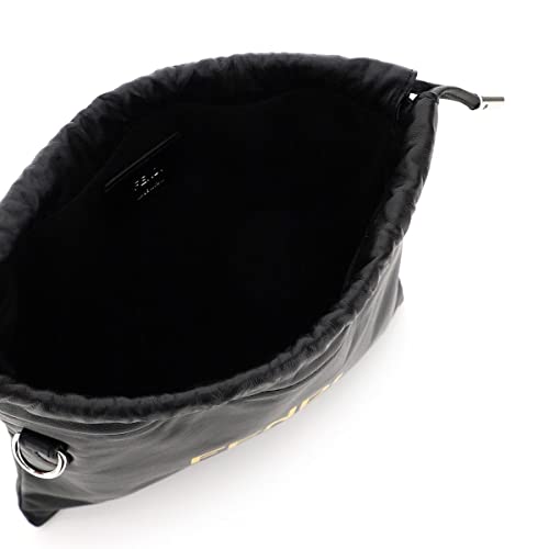 Fendi Roma Black Leather Drawstring Mini Crossbody Bag 7AV510