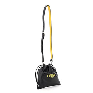 Fendi Roma Black Leather Drawstring Mini Crossbody Bag 7AV510