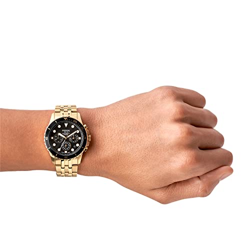 Fossil Men's FB-01 Quartz Stainless Steel Chronograph Watch, Color: Gold (Model: FS5836)