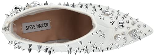 Steve Madden Women's Viceroy Ankle Boot, White, 7.5