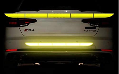 TRUE LINE Automotive Reflective Rear Trunk Fender Back Warning Molding Trim Sticker Safety Markers (Blue)