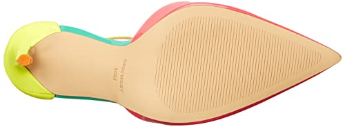 NINE WEST Women's FAIZ3 Pump, Neon Pink/Yellow, 7