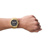 Fossil Men's Bronson Quartz Stainless Steel and Stainless Steel Chronograph Watch, Color: Gold, Gold (Model: FS5877)