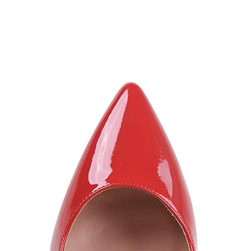 Elisabet Tang Women Pumps, Pointed Toe High Heel 4.7 inch/12cm Party Stiletto Heels Shoes Red 7