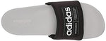 adidas unisex adult Adilette Comfort Slide Sandal, Black/White/Grey, 12 US