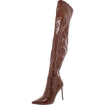 Steve Madden Women's VIKTORY Fashion Boot, Cognac Patent, 7.5