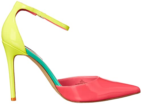 NINE WEST Women's FAIZ3 Pump, Neon Pink/Yellow, 7