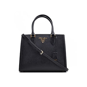 Prada Saffiano Lux Black Medium Satchel Handbag 1BA227