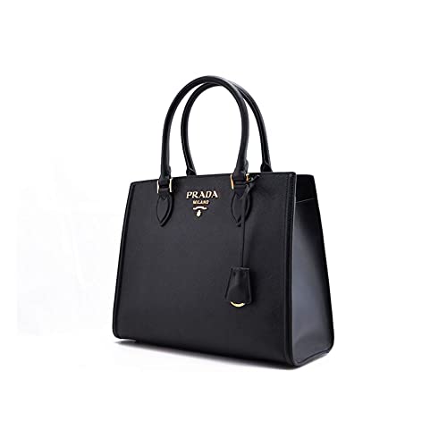 Prada Saffiano Lux Black Medium Satchel Handbag 1BA227