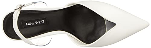 Nine West Women's HEAT3 Heeled Sandal, White, 8.5