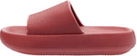BRONAX Pillow Cloud Slides for Women EVA Open Toe Soft Spa Comfortable Bath Bathroom Cushion Pool Gym Beach House Sandals Slippers for Women Male Red