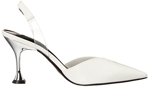 Nine West Women's HEAT3 Heeled Sandal, White, 8.5