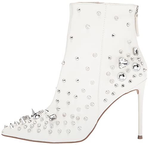Steve Madden Women's Viceroy Ankle Boot, White, 7.5