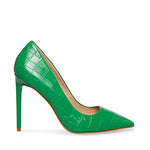 Steve Madden Vala Green Croco Fashion Magazine Pointed Toe Stiletto Dress Pumps (Green Croco, 9)