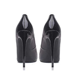 GENSHUO Women Fashion Pointed Toe High Heel Pumps Sexy Slip On Stiletto Party Shoes (All Black, Numeric_9)