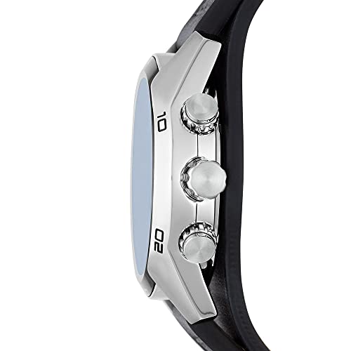 Fossil Men's Coachman Quartz Stainless Steel and Leather Chronograph Watch, Color: Silver, Black (Model: CH2564)