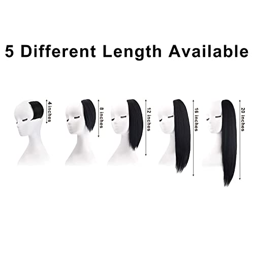 REECHO 2 pack 4 inch Short Thick Hairpieces Adding Extra Hair Volume Clip in Hair Extensions Hair Topper for Thinning Hair Women Color Grey/Brown/Silver/White Mixed