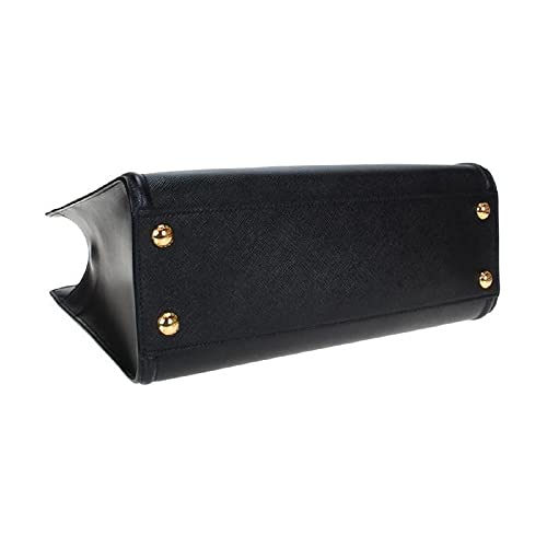 Prada Saffiano Lux Black Medium Satchel Handbag 1BA227