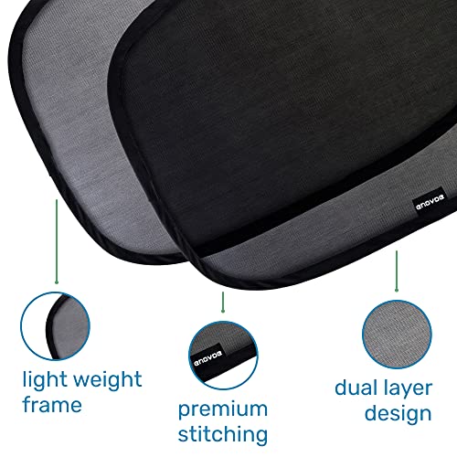 Enovoe Car Window Shade - (2 Pack) - 21"x14" Premium Cling Sunshade for Car Windows - Sun, Glare and UV Rays Protection for Your Child - Baby Side Window Car Sun Shades