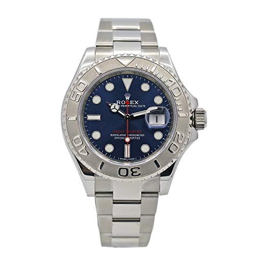 Rolex 16622 Oyster Perpetual Yacht-Master Steel with Platinum Mens Watch Silver Dial Oyster Perpetual Calendar Sapphire Crystal Serial Number Certified